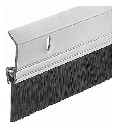 Barrera de Barrido de Puerta de Aluminio Frost King Plateado con Cepillo | Sella Brechas y Bloquea Corrientes de Aire | Acabado Elegante | Ideal para Interiores y Exteriores