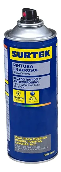 Pintura en Aerosol Surtek 400ml Gris Surtek AES405: Acabado Profesional y Duradero para tus Proyectos | Rápido Secado y Alta Cobertura