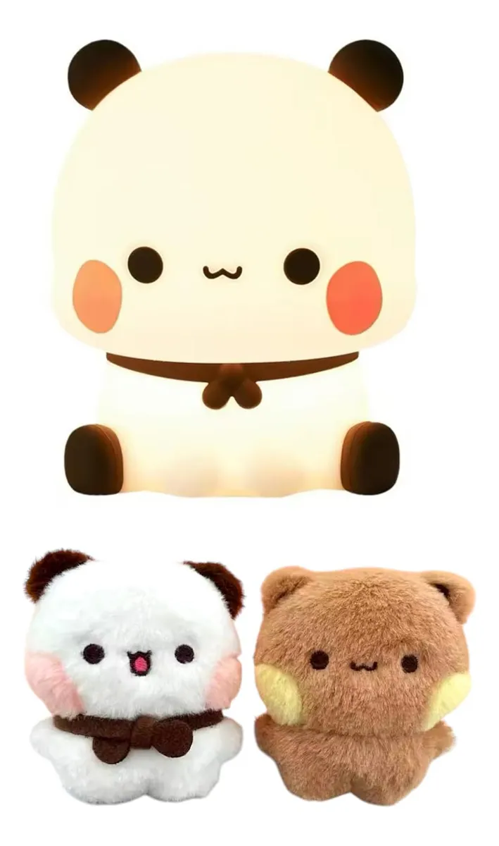 Kit Lámpara Oso Bubu Luz LED Recargable con Llaveros Kawaii - Iluminación Decorativa Portátil para Niños y Adultos | Ideal para Regalo