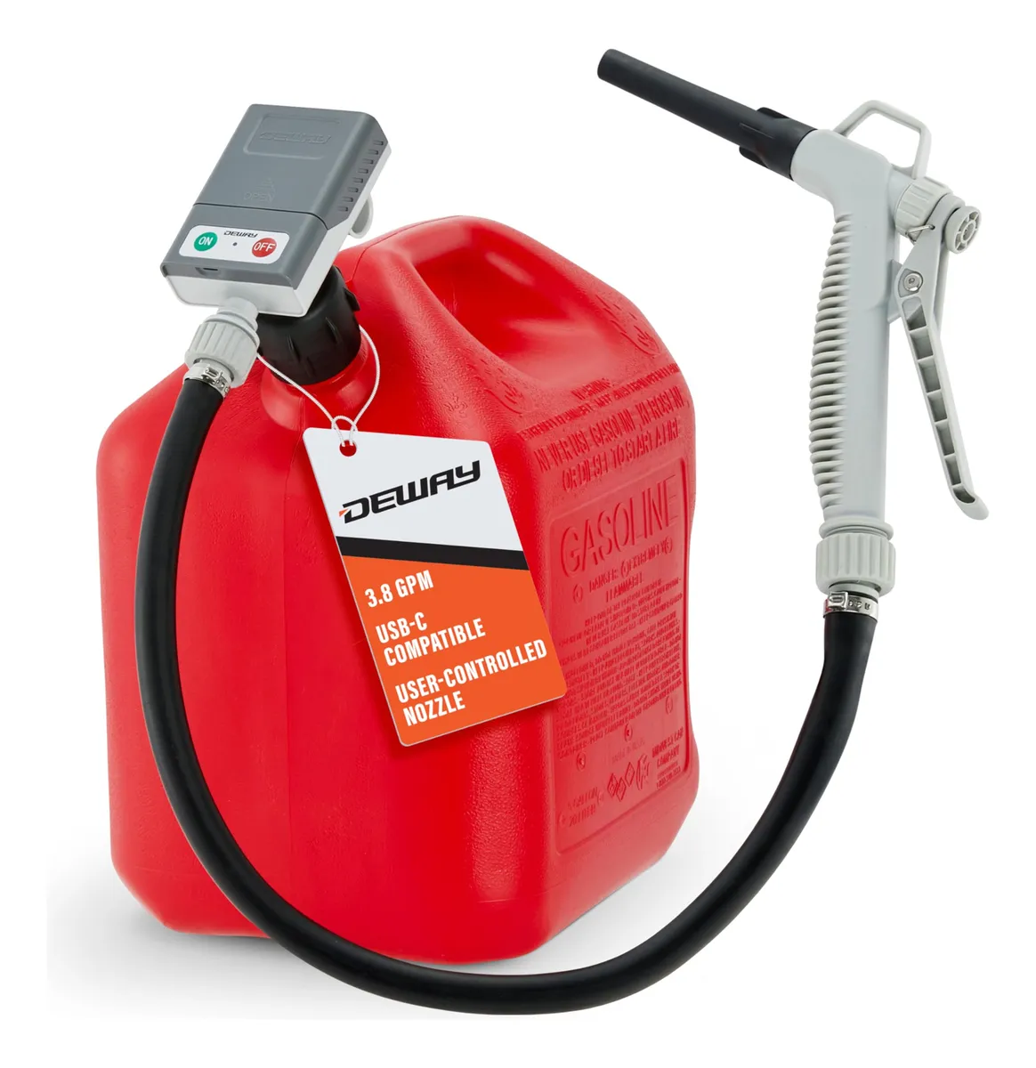 Bomba de Transferencia de Combustible Eléctrica 12V con Boquilla de Gatillo Automática | Ideal para Gasolina, Diésel y Queroseno | Transferencia Rápida y Segura