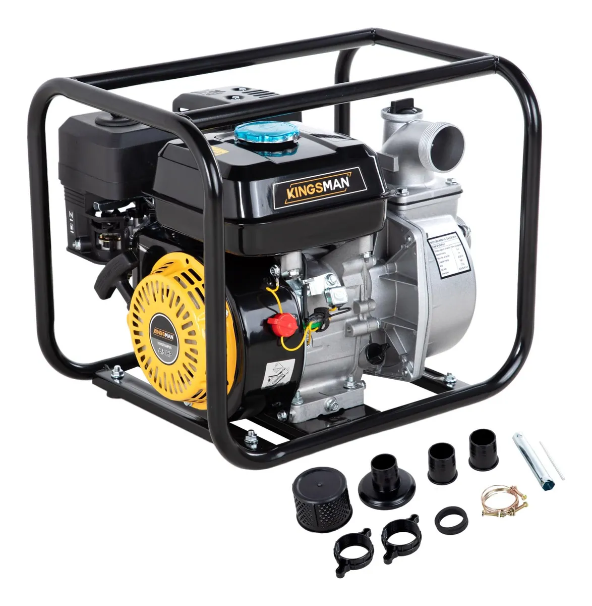 Motobomba de Gasolina Autocebante 6.5 HP: Caudal Máximo 30000 L/h para Riego y Drenaje Eficiente