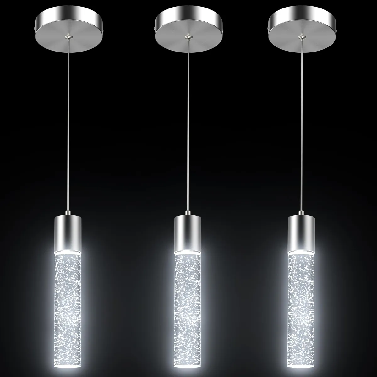 Juego de 3 Luces Colgantes LED para Isla de Cocina Moderna - Iluminación Decorativa Elegante para Comedor y Hogar