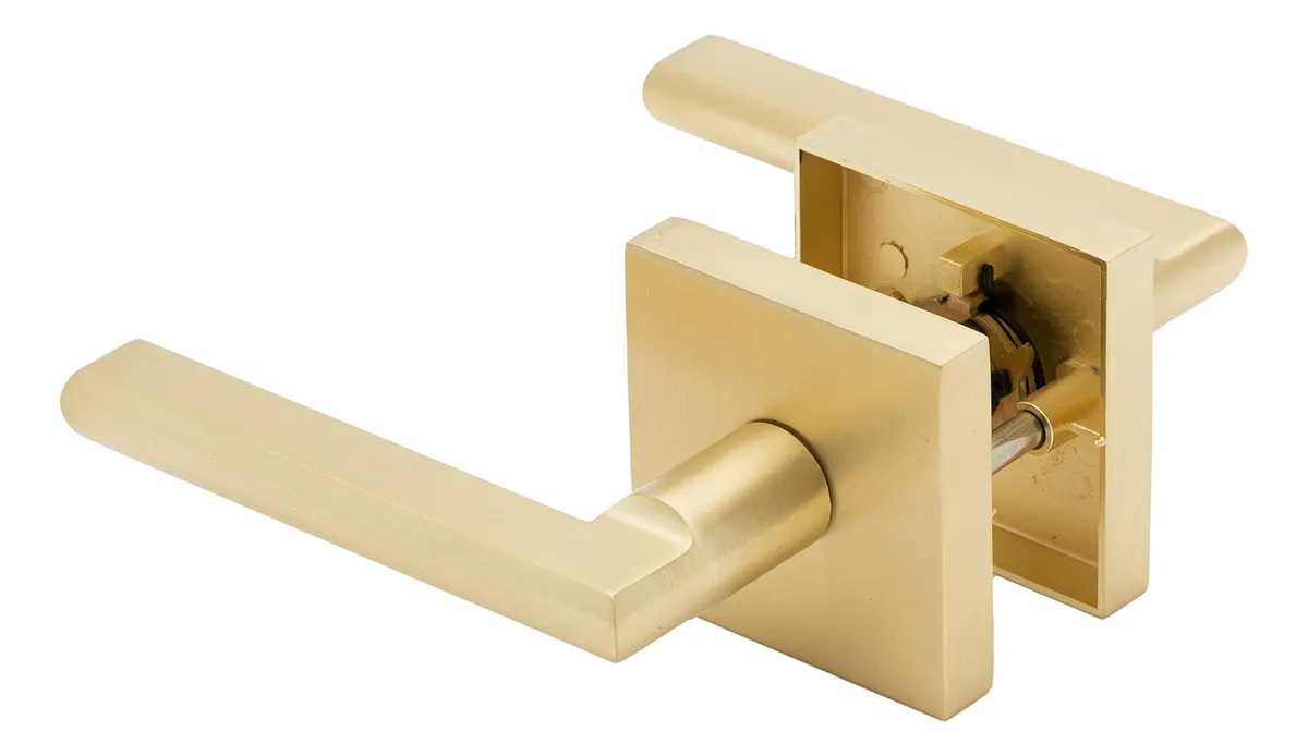 Manija Palanca Puerta Latón Dorado para Recámara y Baño - Elegancia y Durabilidad en tu Hogar, Acabado Pulido Liso