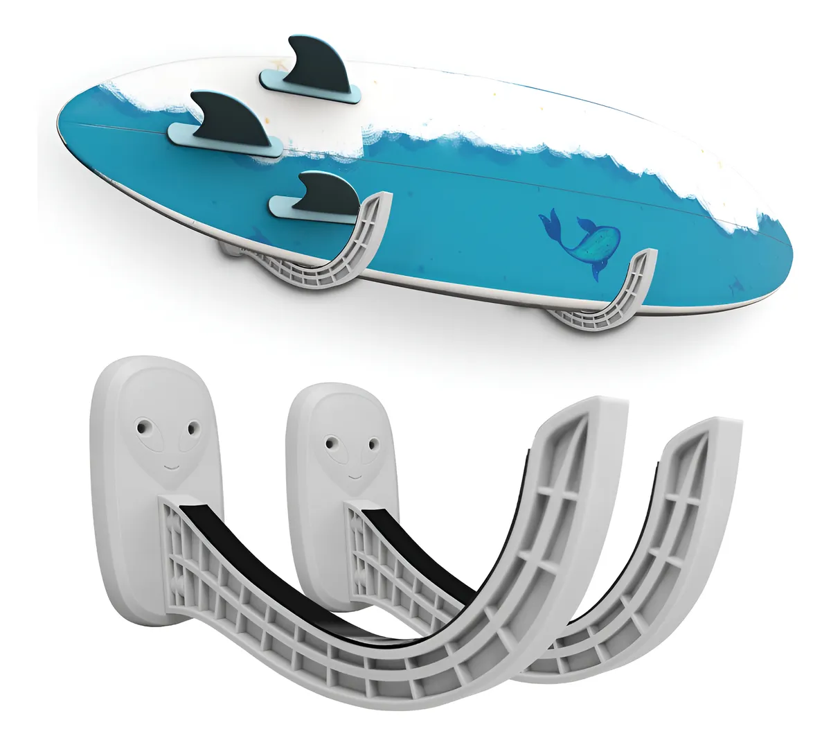 Estante Soporte Pared para Tablas de Surf Duradero Gris - Almacenamiento Seguro y Organizado en Casa y Garaje | Diseño Resistente para Todo Tipo de Tablas