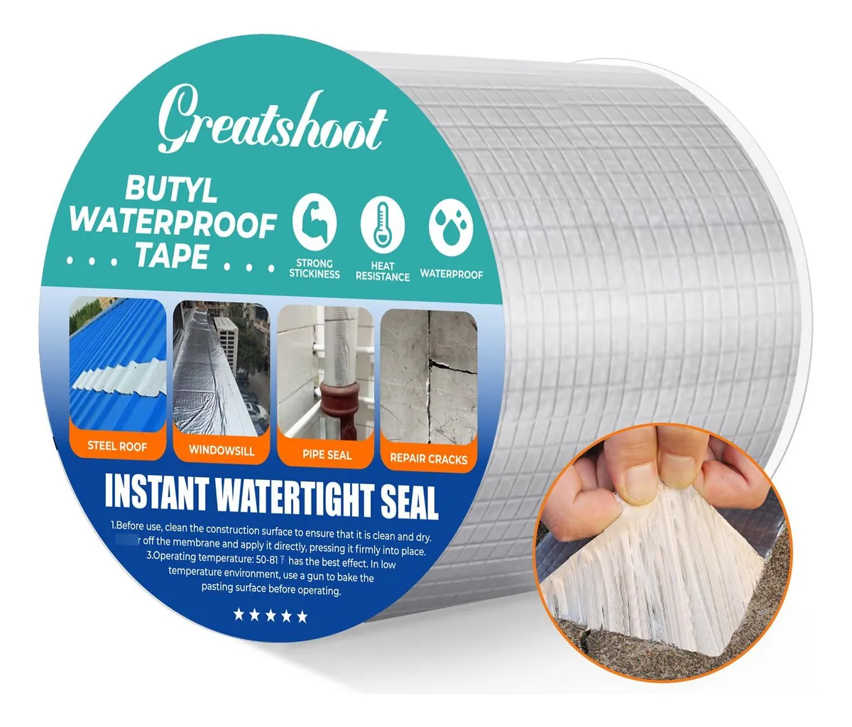 Cinta de Butilo Impermeable Profesional para Sellado y Reparaciones de Alta Durabilidad | Solución Resistente al Agua | Fácil Aplicación para Hogar y Construcción