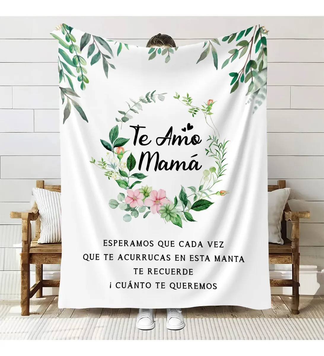 Cobija De Franela Para Mamá: Manta Suave y Cálida, Regalo Perfecto Día De La Madre, Diseño Ac Nombre 01