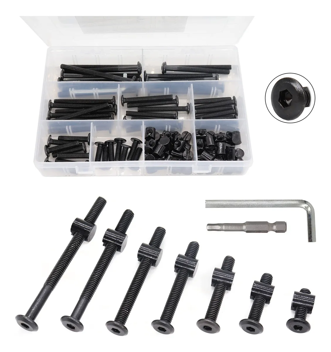 Kit Repuesto Tornillos Universal para Cuna de Bebé - 100 Piezas Esenciales para Montaje y Reparación Segura - Piezas de Acero Galvanizado de Alta Resistencia