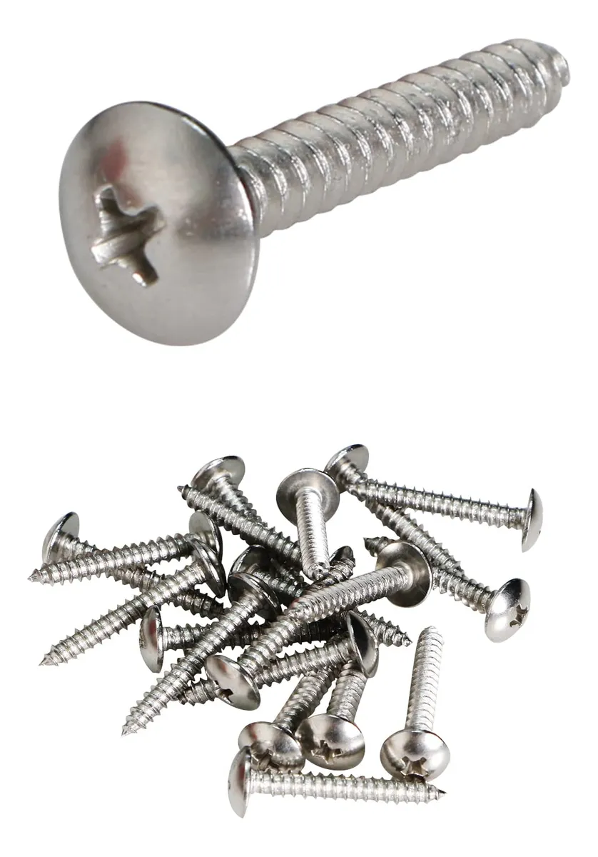 10 Tornillos Autoperforantes Cabeza Redonda Acero Inoxidable | Fijación Duradera y Resistente a la Corrosión | Ideal para Muebles, Construcción y Reparaciones Caseras | Pack 10 Unidades