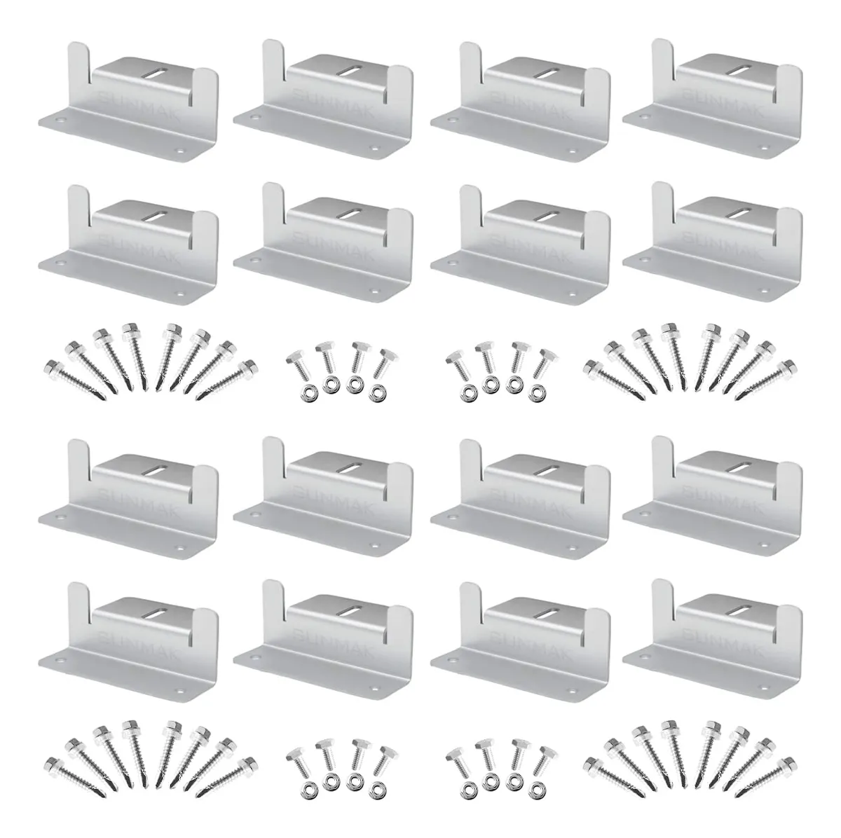 16 Soportes de Montaje para Panel Solar Lige de Aluminio Resistente y Duradero - Soluciones de Fijación Seguras para Instalaciones Fotovoltaicas
