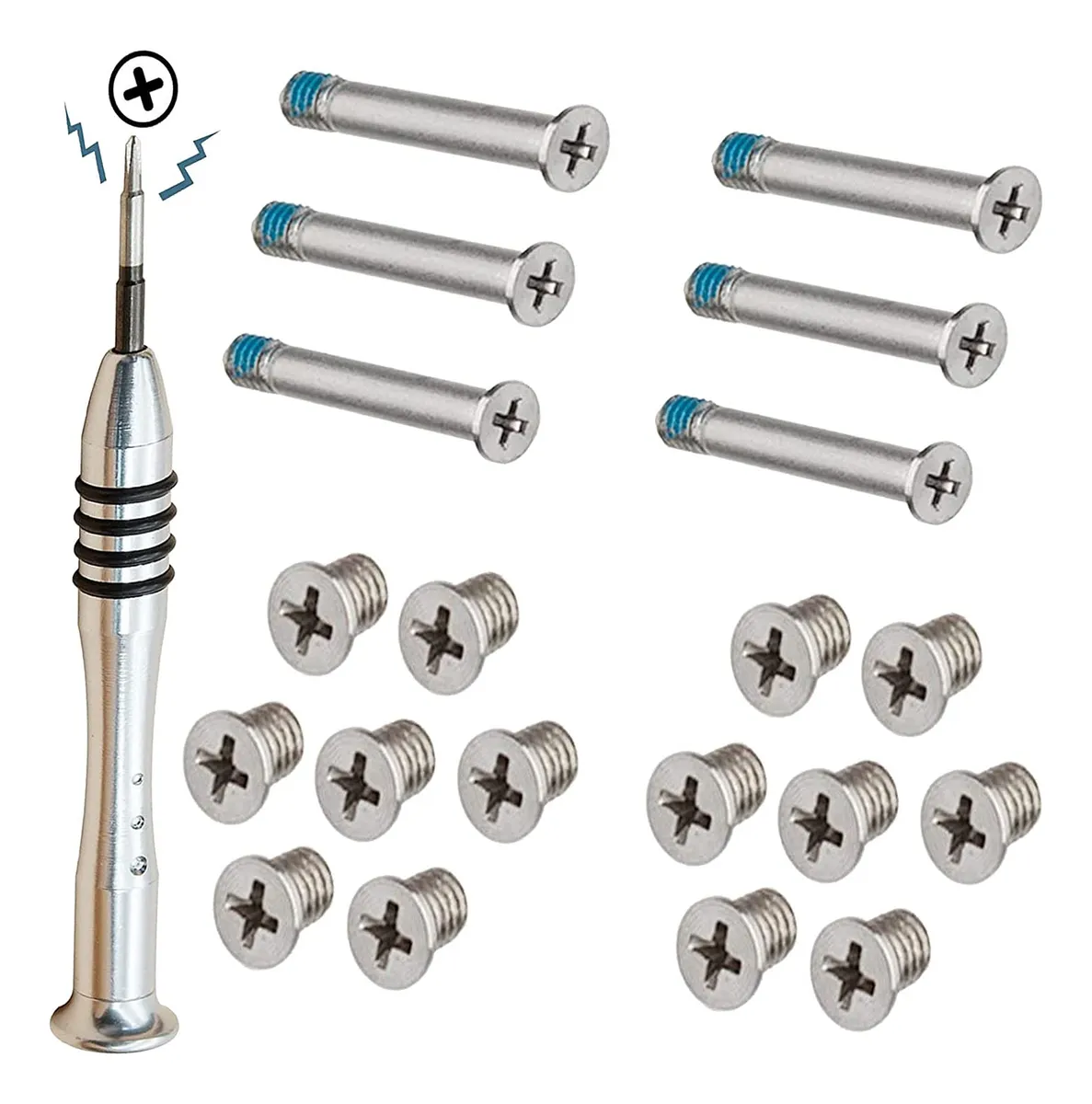 Kit Completo de Tornillos de Repuesto para MacBook con Destornillador Preciso: Solución Duradera para Reparaciones y Mantenimiento. Incluye Tornillos Específicos para Modelos MacBook. ¡Restauración Fácil!