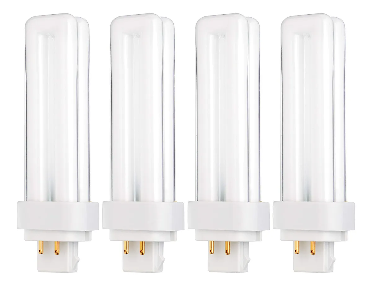 Paquete 4 Tubos Lámpara CFL G24q-1 13W Blanco Frío - Iluminación Eficiente y Duradera para tu Hogar u Oficina