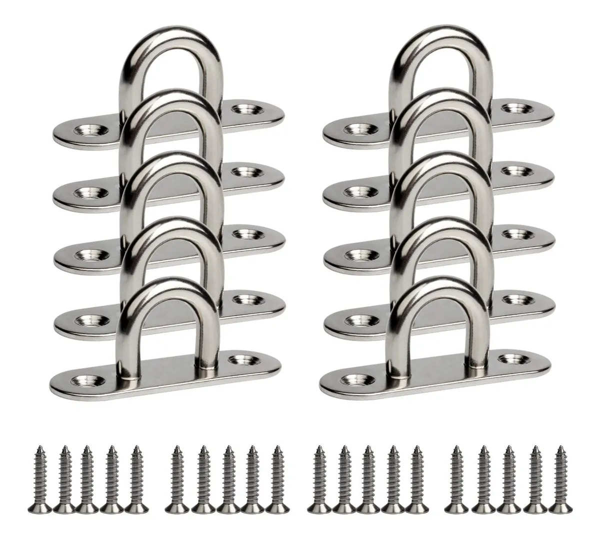 10 Ganchos de Acero Inoxidable para Techo - Fijación Pesada 1.8 M5 - Soporte Resistente y Duradero para Techos y Más - Pack de 10 Unidades