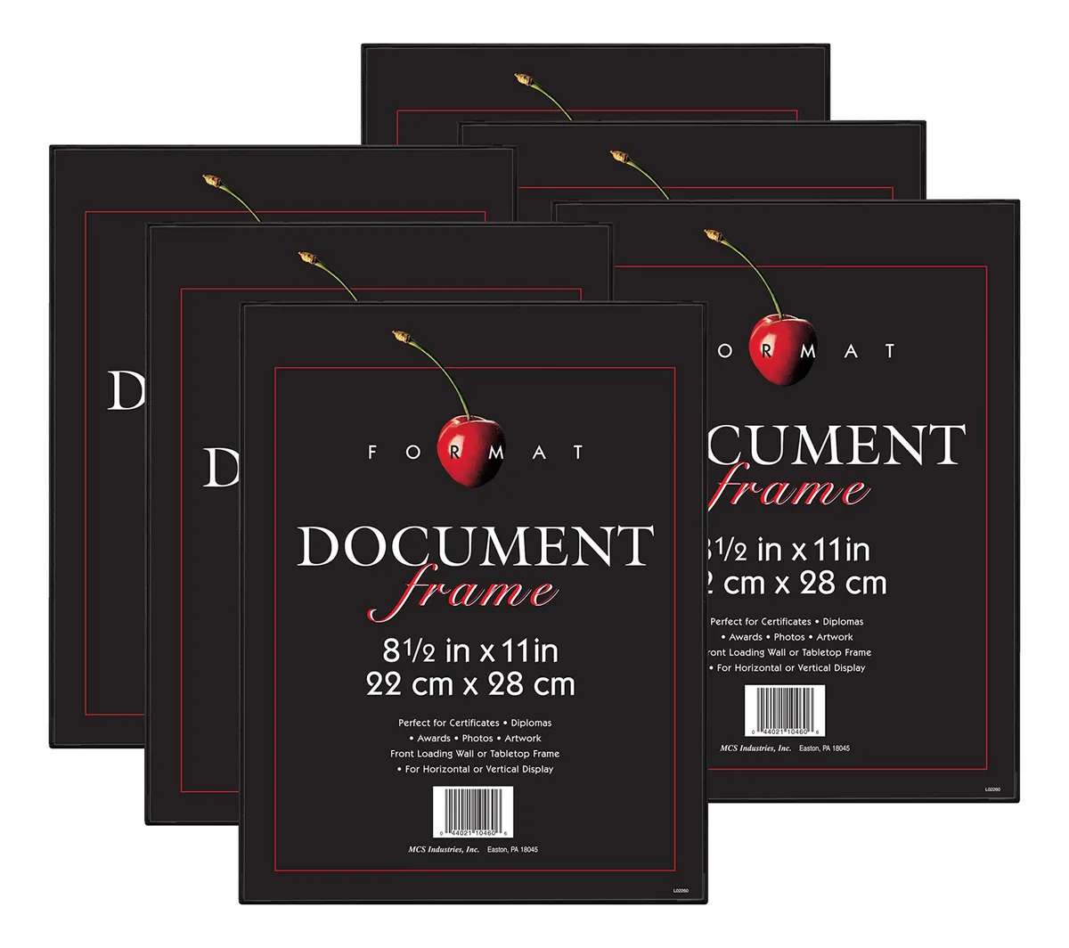 Pack 6 Marcos para Diplomas y Certificados Negro Elegante - Exhibición Profesional de Documentos y Reconocimientos