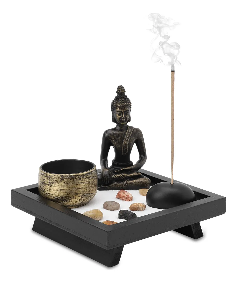 Candelabro Budismo Soporte Incienso Estilo Chino Decoración Negro - Elegante Diseño Tradicional para Meditación y Ambiente Zen