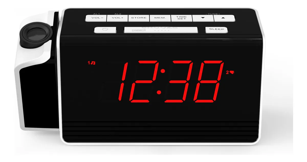 Despertador Proyección LED Digital para Dormitorio con Radio FM Integrada Ala CKS512U-NA - Pantalla Clara y Funcionalidad Completa