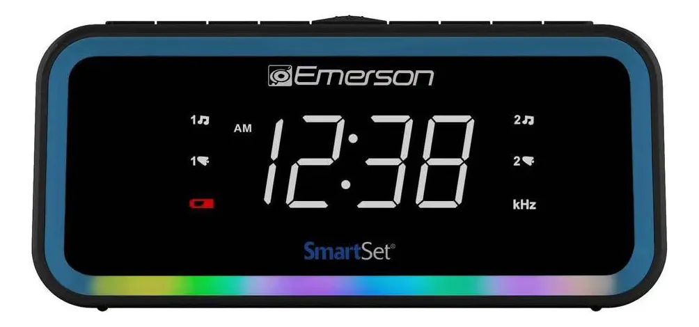 Despertador Digital Dual AM/FM con Pantalla LED y Carga USB-C - Reloj de Mesita Moderno y Funcional - Color Negro
