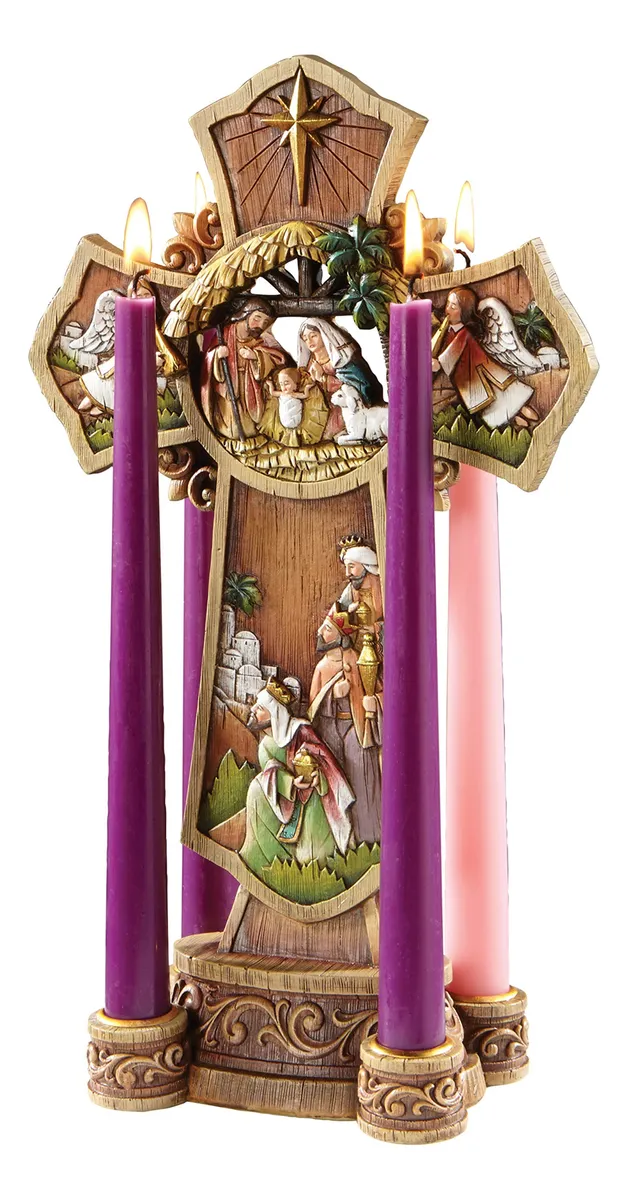 Candelero de Adviento para Corona Multicolor de 13 Pulgadas - Soporte Elegante para Velas Aromáticas y Decoración Festiva