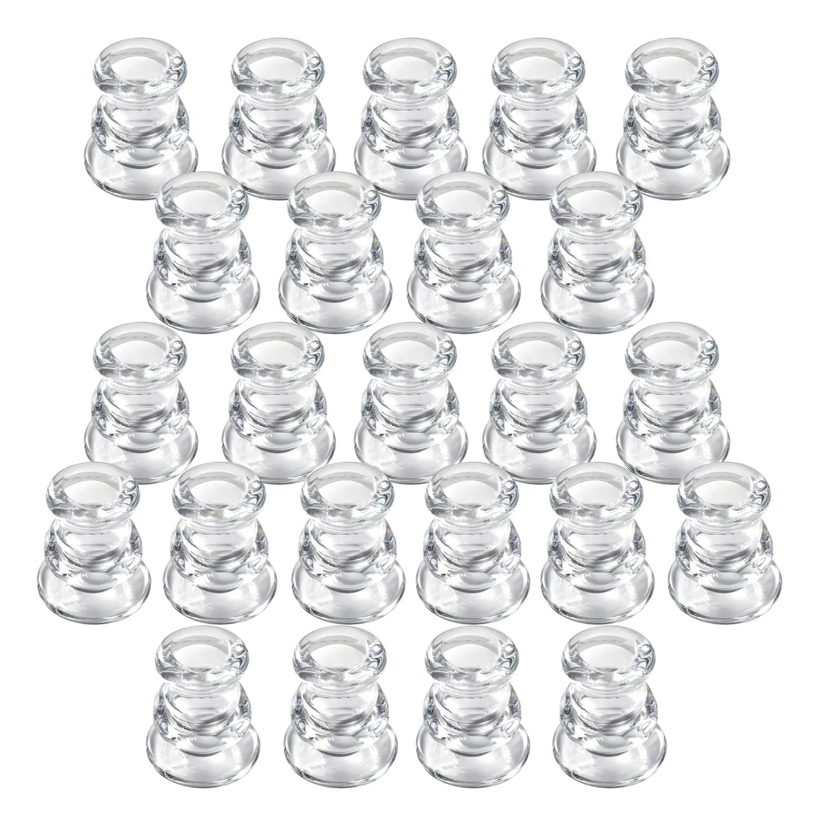 24 Portavelas de Vidrio Transparente para Eventos y Decoración - Elegantes Candelabros para Bodas, Fiestas y Hogar