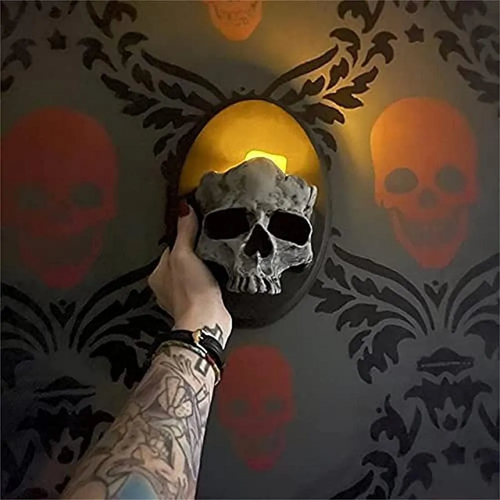 Calavera Portavelas y Maceta Decoración Gótica Espeluznante Negro | Figura Calavera Original para Hogar y Jardín | Regalo Único Diseño Macabro