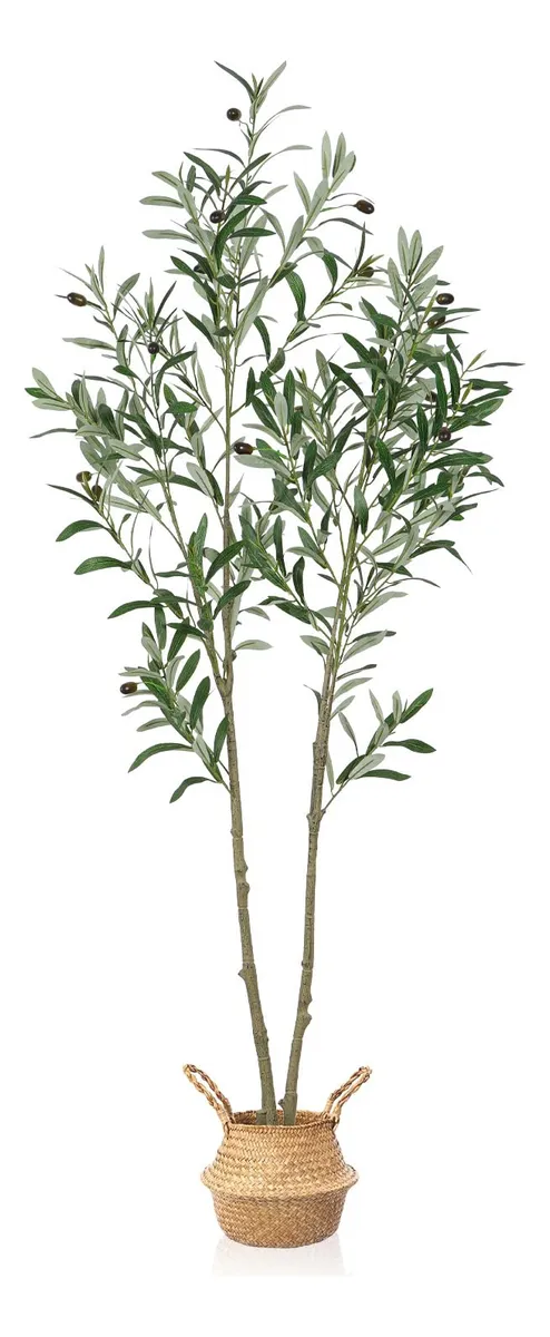 Árbol de Olivo Artificial Decorativo 150cm para Interior | Realista y Elegante | Flores Blancas Decorativas | Añade Toque Mediterráneo a tu Hogar