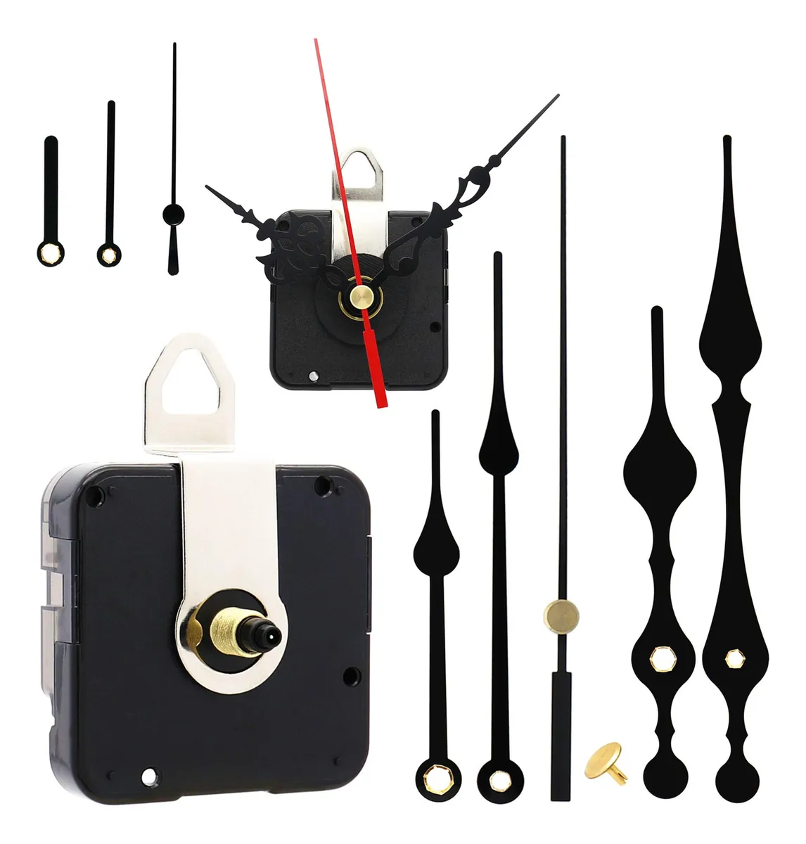 Movimiento de Reloj Silencioso para Bricolaje - Mecanismo de Cuarzo Preciso con Manecillas Incluidas - Ideal para Reparación y Creación de Relojes de Pared - Silencioso y de Bajo Consumo Energético