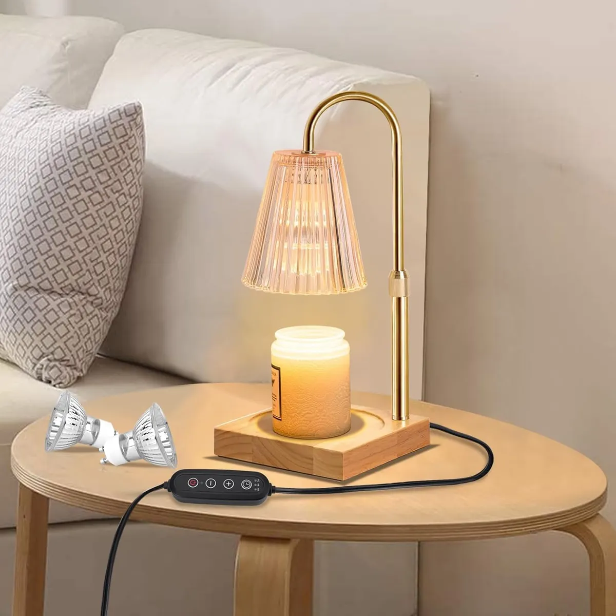Lámpara Calentador de Velas Aromáticas con Temporizador Inteligente | Difusor Eléctrico Aromaterapia | Calienta Velas sin Llama | Hogar y Spa
