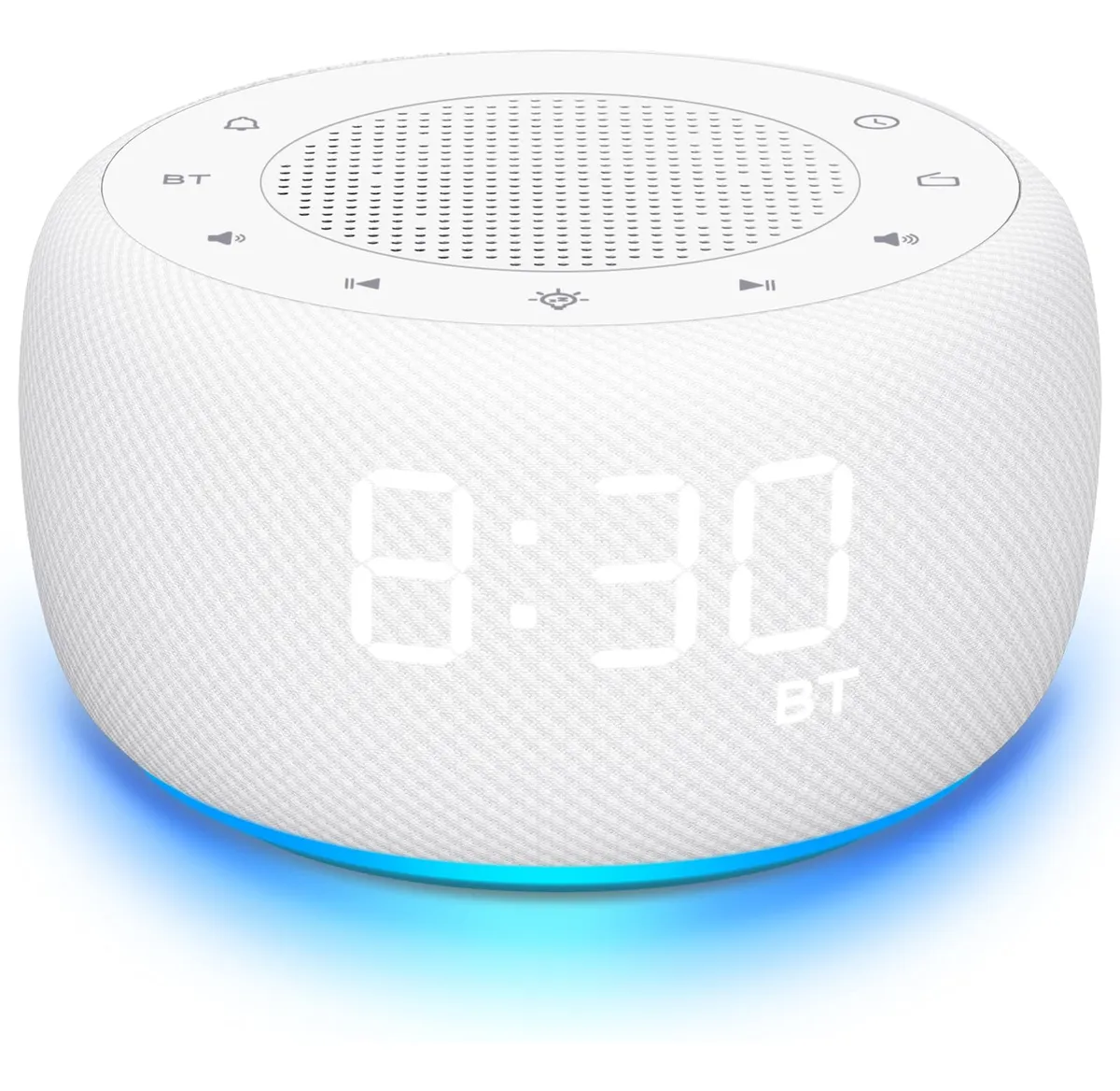Reloj Despertador Bluetooth con Radio FM y Sonido Claro | Despierta con Música y Funciones Modernas | Color Blanco Elegante