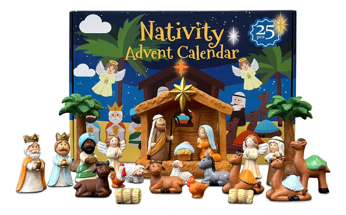 Calendario de Adviento Juego de Belén - 25 Días para Navidad, Decoración Festiva Única para tu Hogar