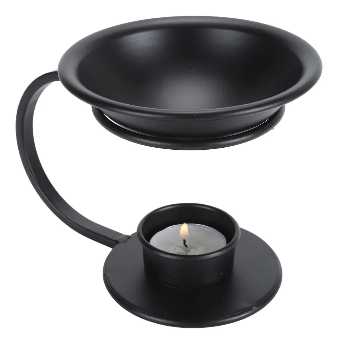 Quemador de Aceite Esencial Difusor de Aroma Decorativo Negro - Aromaterapia Relajante para Hogar y Oficina