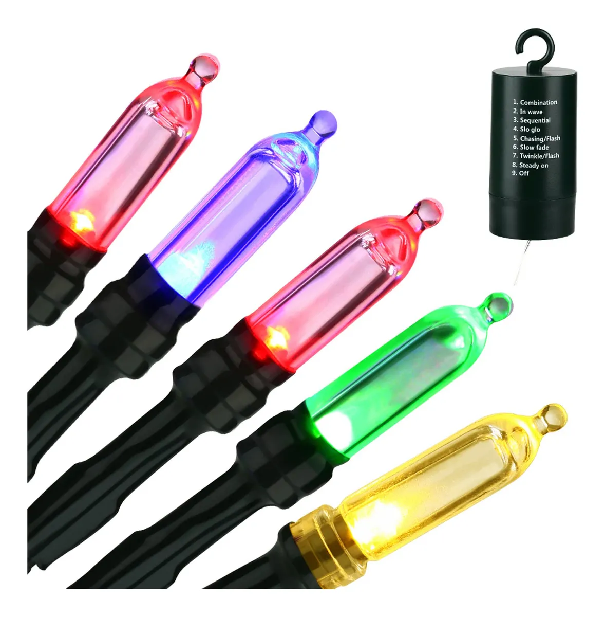 100 Luces LED Navidad Pilas 10M Multicolor - Decoración Festiva y Versátil para el Hogar - Iluminación Navideña Mágica