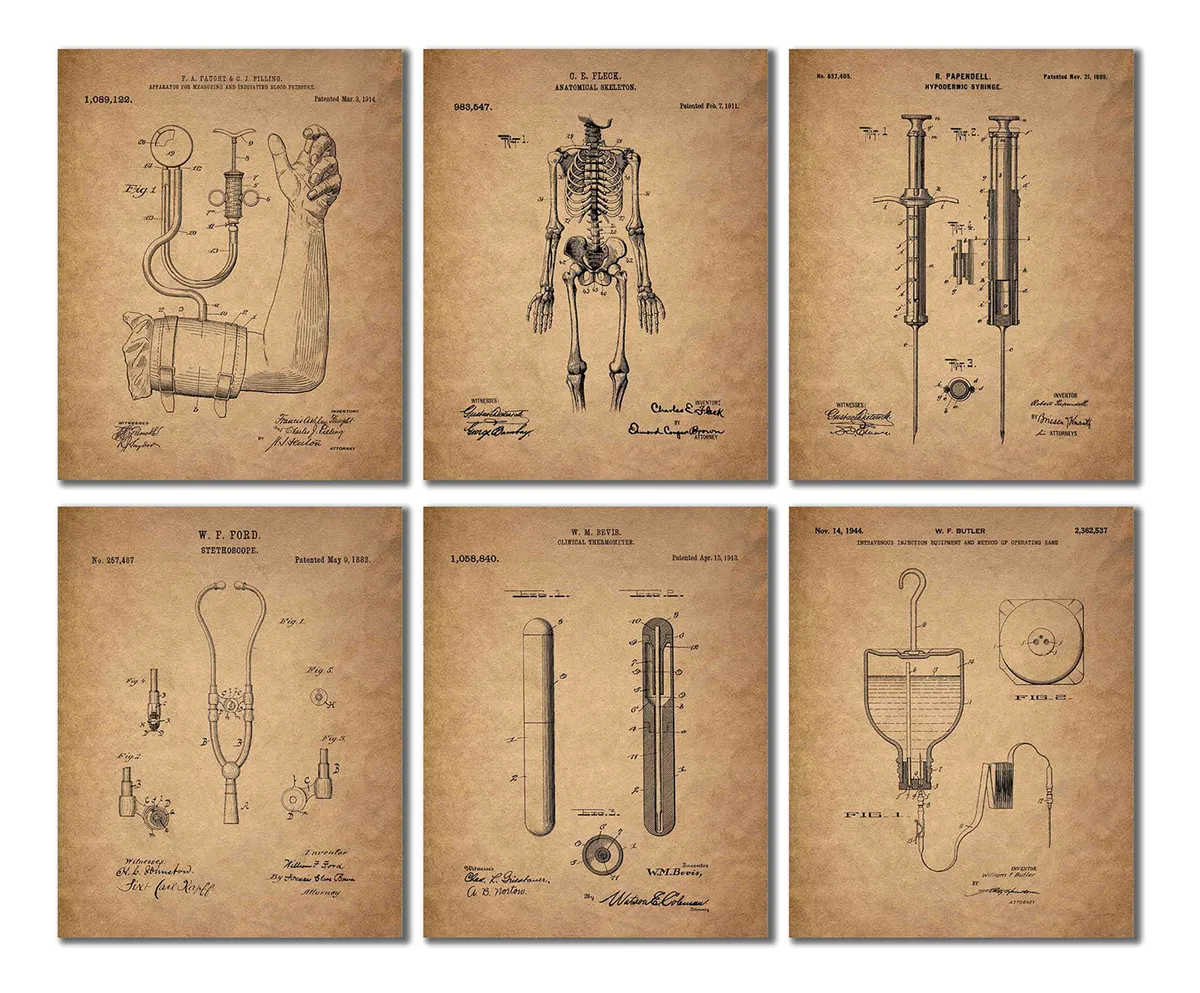 Arte de Pared Patentes Médicas para Clínicas y Hospitales: Decoración Profesional y Distintiva | Impresiones de Alta Calidad