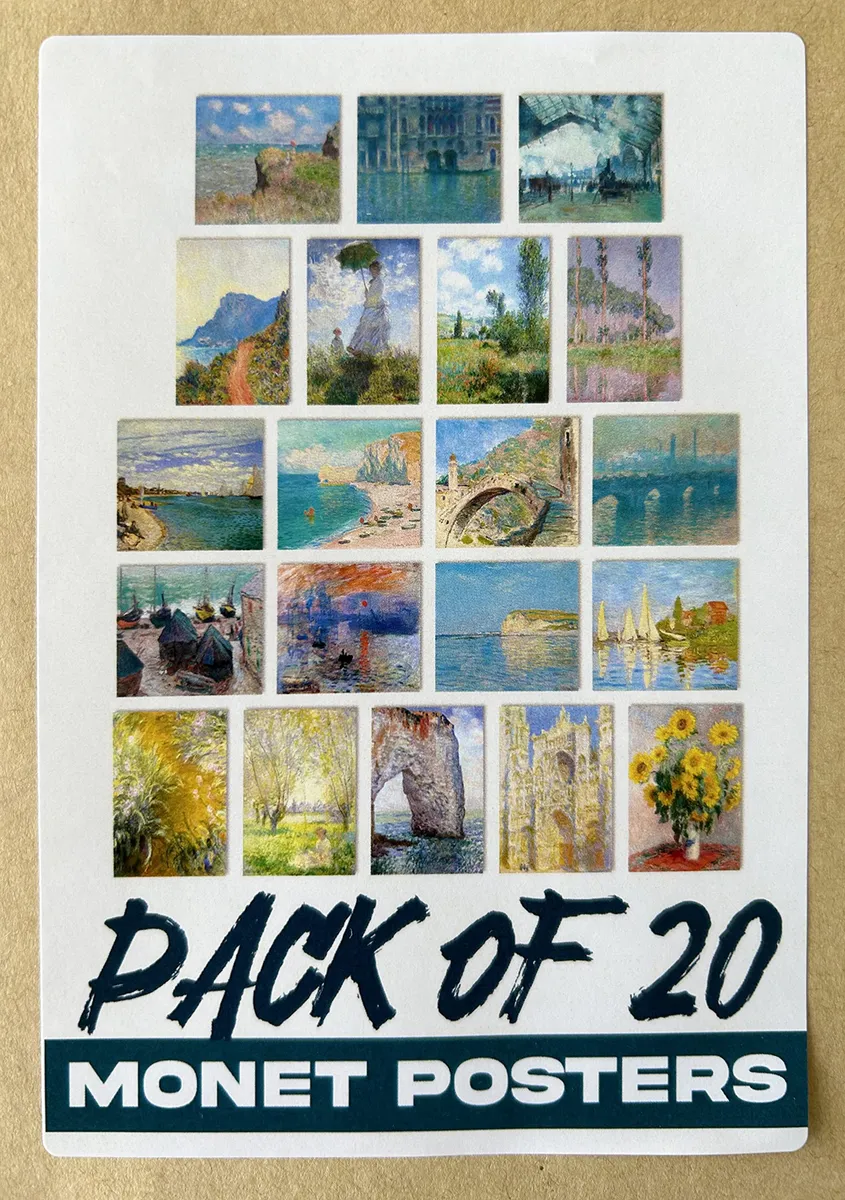 20 Posters Impresiones Arte Claude Monet para Decoración Sala de Estar | Lienzos Decorativos Vintage para Hogar | Colección Artística Impresionante
