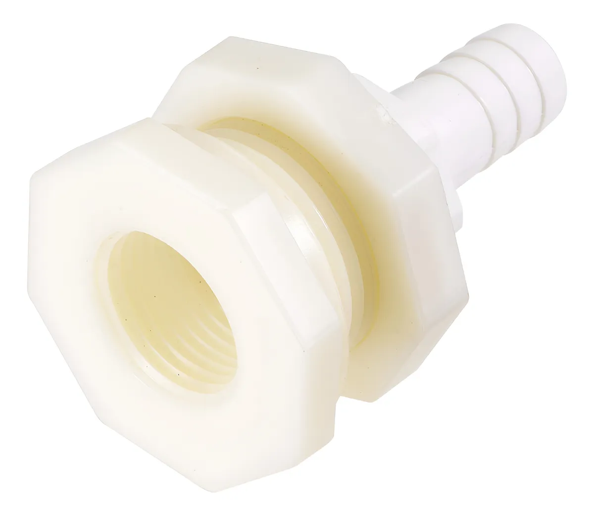 Adaptador de Mamparo ABS Blanco para Acuarios G1/2 Hembra 12mm - Conexión Segura y Duradera para Sistemas de Filtración y Tuberías en Acuarios y Estanques - Ideal para Montaje en Tanques