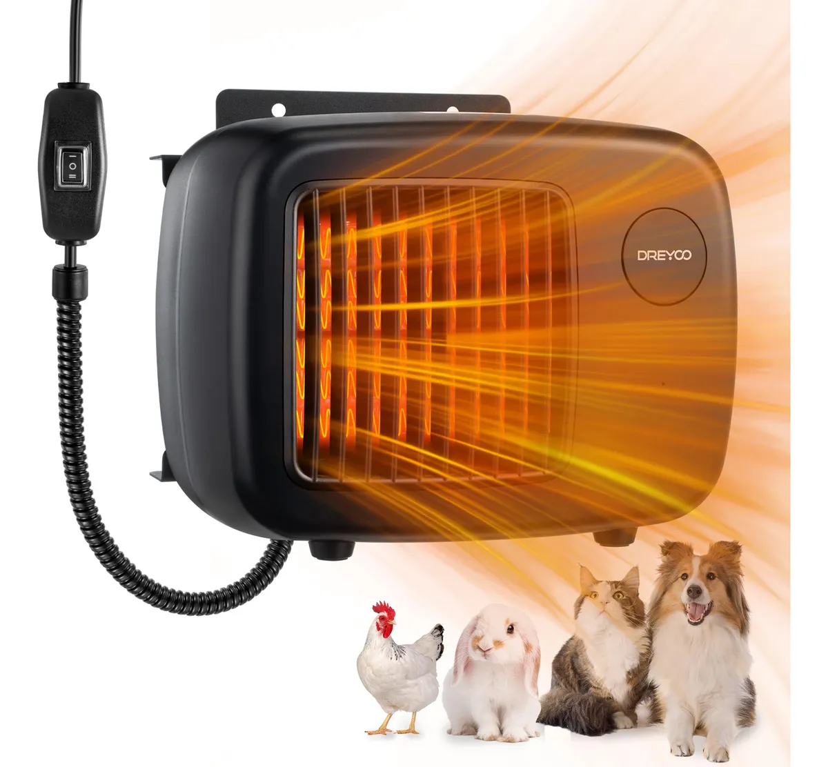 Calentador Eléctrico para Perros con Termostato Integrado y Cable Reforzado Antimasticable - Negro | Confort y Seguridad para tu Mascota