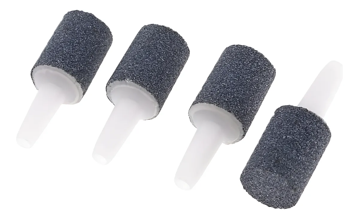 Cilindro Mini Burbuja Aire para Acuario Gris | Juego de 4 Piedras Oxigenadoras | Mejora la Calidad del Agua | Decoración Acuática Profesional