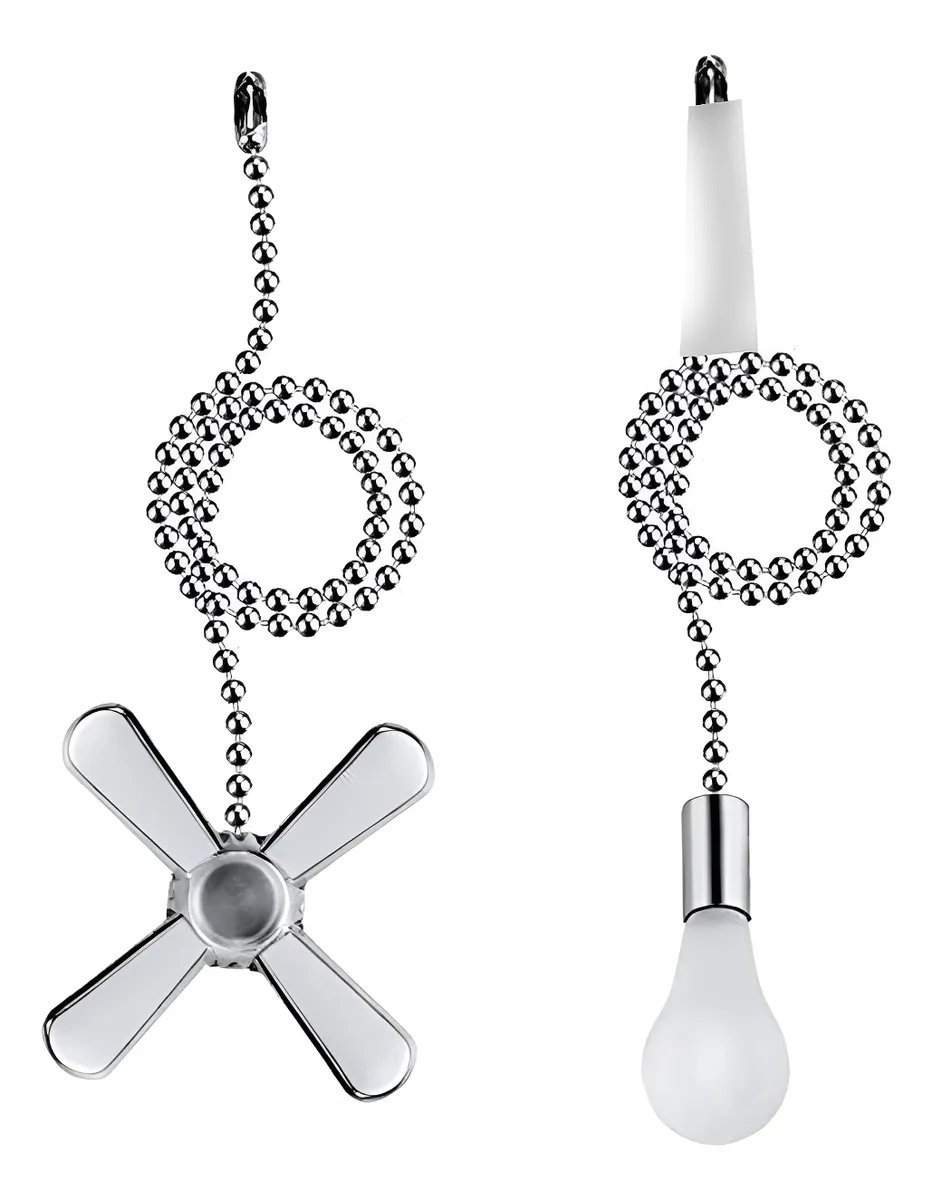 2 Piezas Cadena de Tiro Ventilador Techo Bola Perla Níquel - Recambio Decorativo y Funcional para Iluminación y Ventilación | Estilo Moderno y Elegante