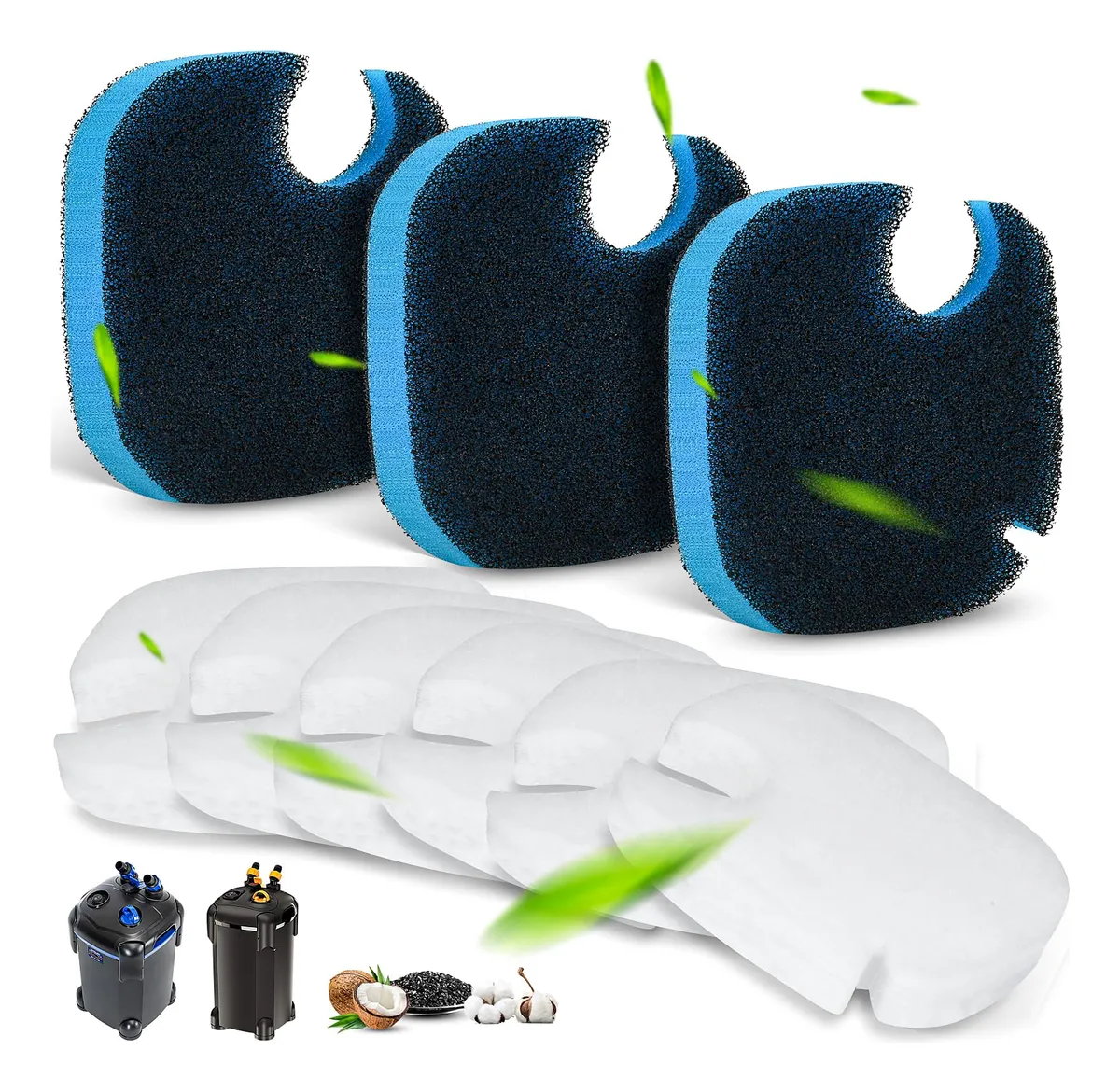 Paquete de 9 Filtros para Acuario Compatibles con Amosijoy - Repuestos Esenciales para Agua Clara y Saludable de Peces - Mejora Filtración y Mantenimiento - Accesorios para Acuarios