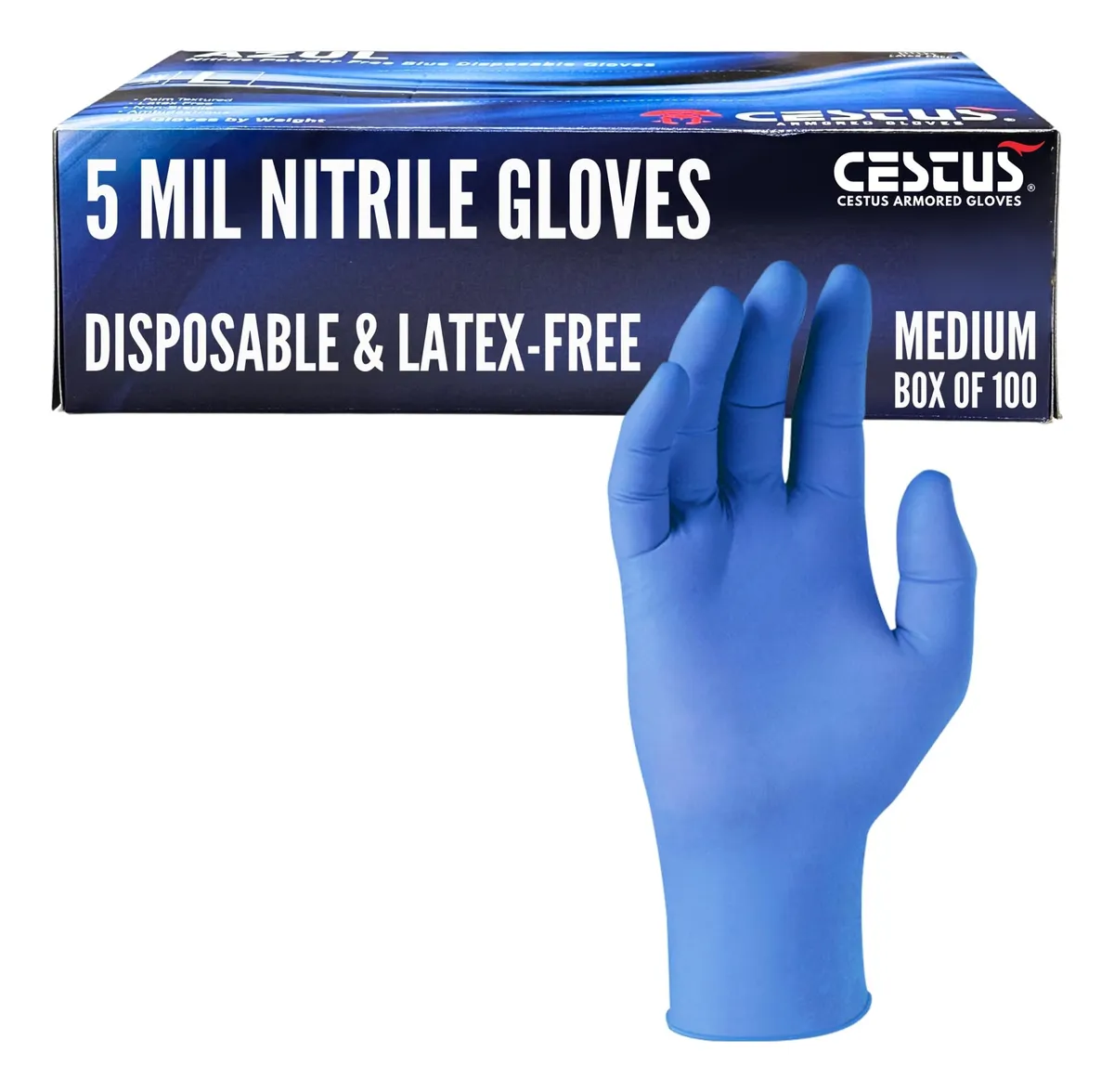 Guantes Desechables de Nitrilo Azul Texturizados Sin Látex - Máxima Protección y Dexteridad - Talla Única para Mayor Versatilidad - Perfectos para Uso Profesional y Doméstico