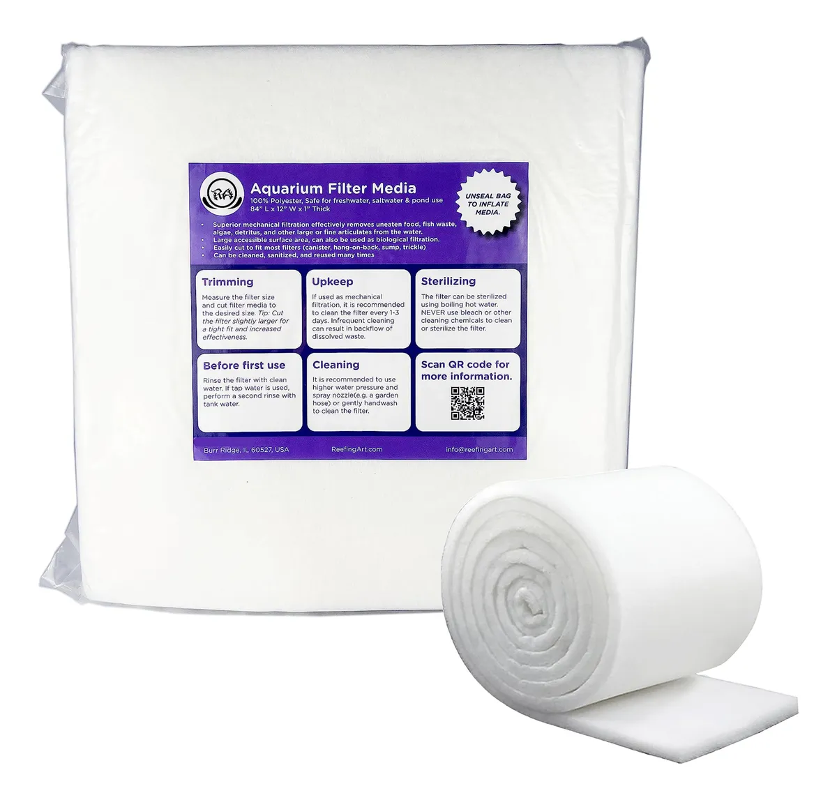 Almohadilla de Filtro para Acuario de Alta Densidad - Filtración Eficiente para Estanques y Peceras, 84 Pulgadas de Largo - Claridad del Agua Profesional