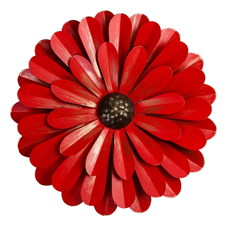 Decoración De Pared Grande Metal Rojo Hogar Jardín Moderna Elegante | Metal Resiliente Color Vibrante | Diseño Único para Interiores y Exteriores | Toque Personalizado