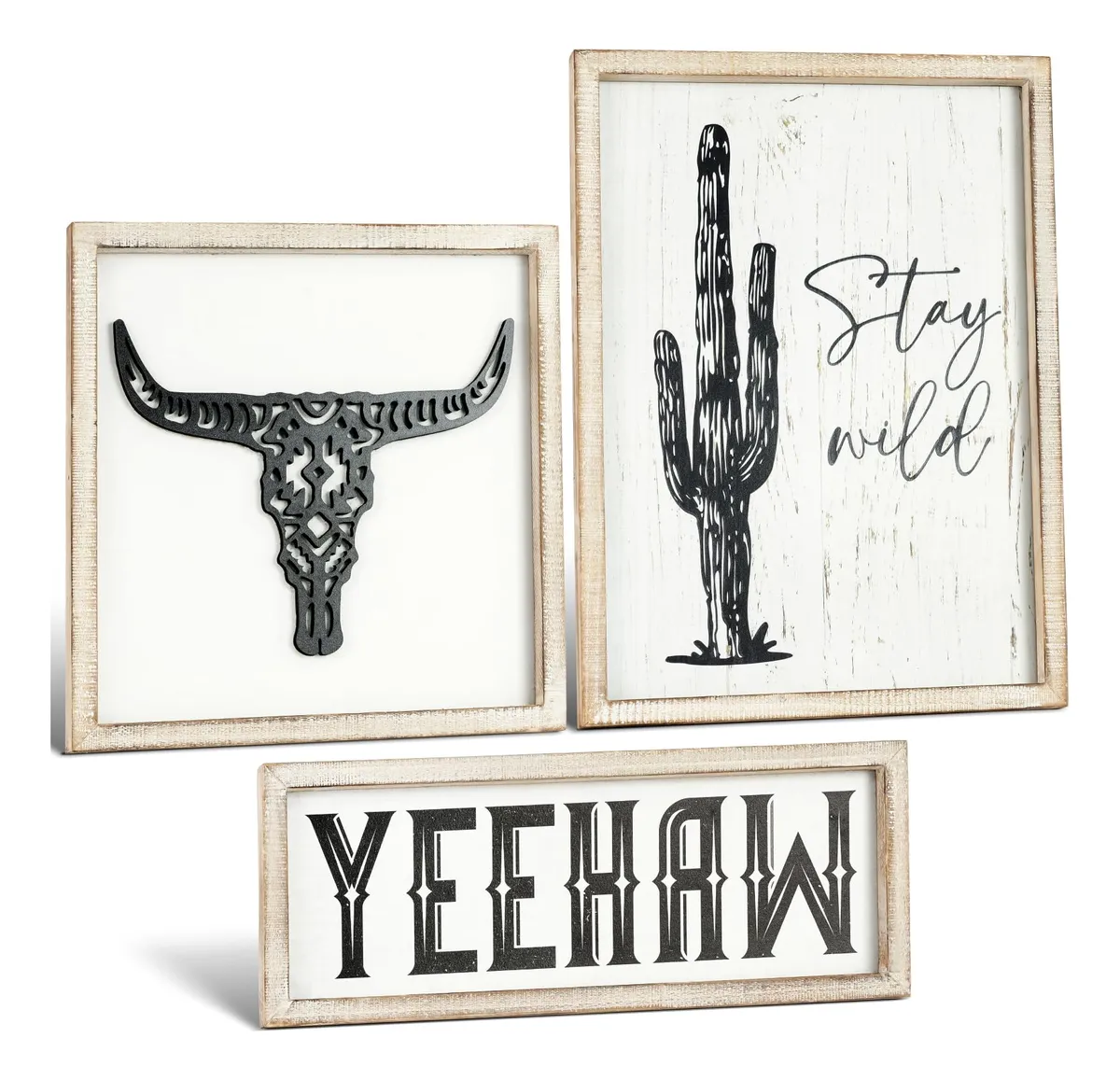 Juego de Decoración Rústica de Pared Occidental 3 Piezas - Estilo Bohemia Intrincado - Añade un Toque Cálido y Auténtico a tu Hogar - Color Natural Versátil