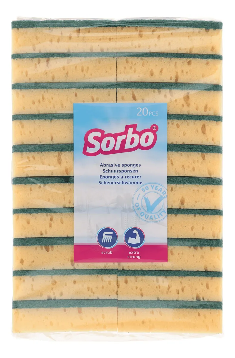 Almohadillas de Limpieza Scouring Pad Amarillo - Uso Mediano en Cocinas y Baños - Pack Duradero para Eliminación de Suciedad Resistente
