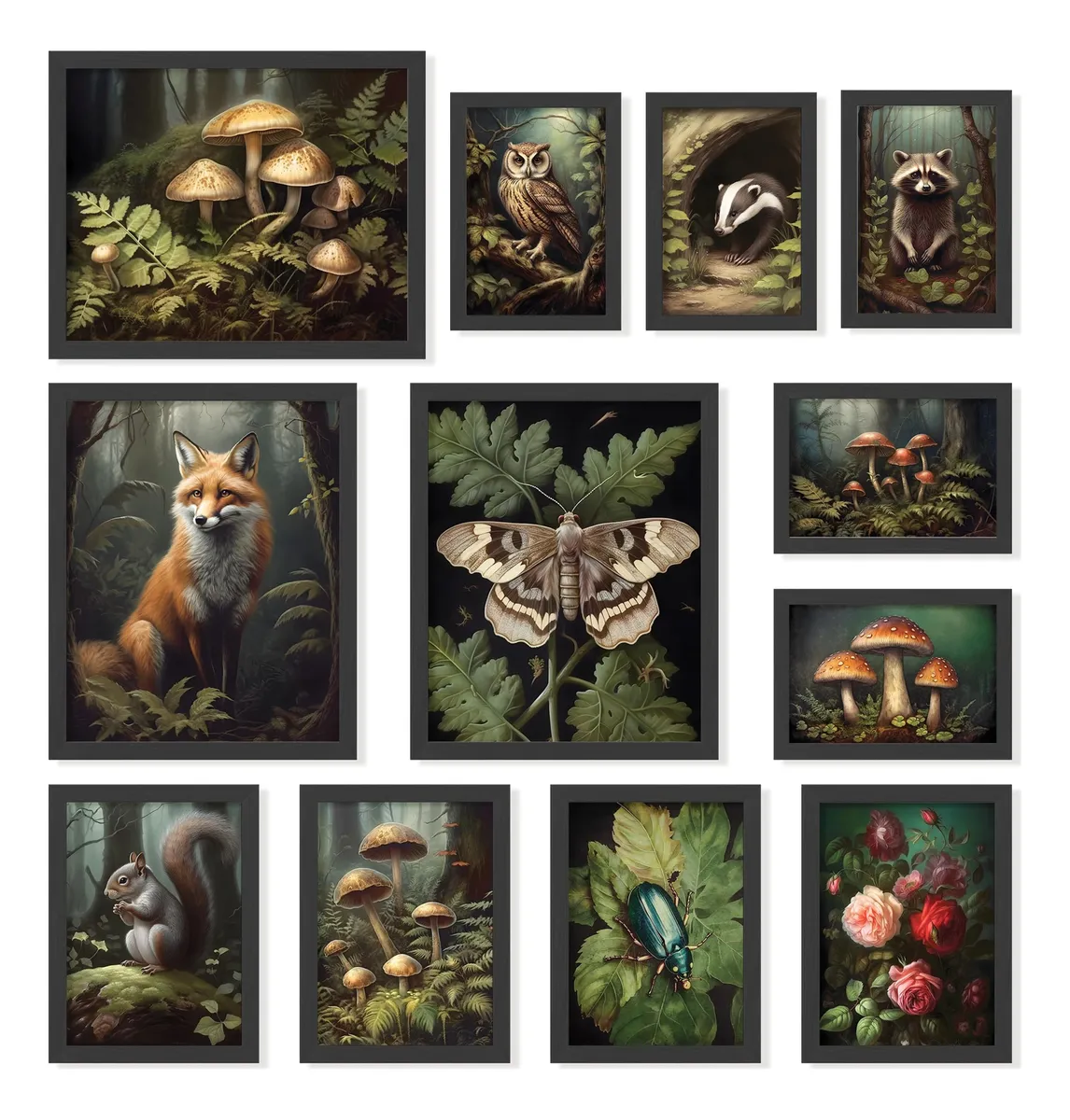 Arte de Pared Botánico Decoración Habitación Cottagecore | Estilo Rústico y Natural | Ideal para Salón, Dormitorio y Cocina | Añade Encanto y Serenidad a tu Hogar