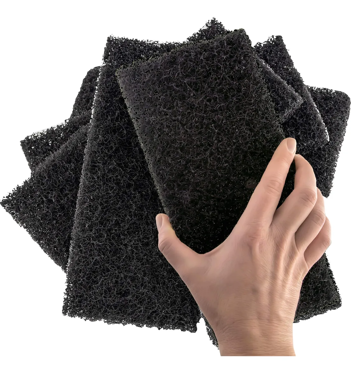 Almohadilla De Fregado Negra Multiusos Profesional Para Limpieza Profunda - Duradera y Eficiente - Ideal Cocinas, Baños y Superficies Variadas