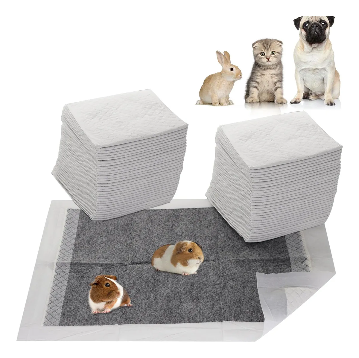 120 Almohadillas Desechables para Conejillos de Indias | Absorbentes y Cómodas para Jaulas | Talla Estándar | Color Surtido para Higiene y Confort Diario