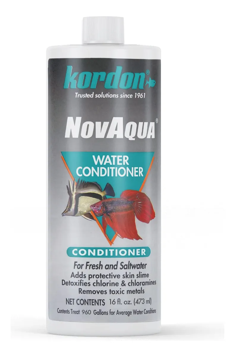 Acondicionador de Agua Novaqua Kordon para Acuarios y Peceras, Elimina Cloro y Cloraminas, Protege Peces, 16 Onzas