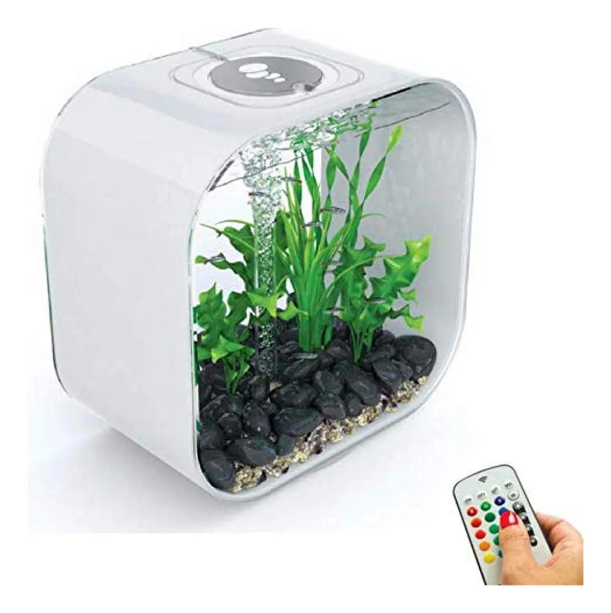 Acuario Biorb Life 30 Litros con Iluminación LED Integrada, Diseño Moderno y Elegante, Ideal para Hogar u Oficina, Color Negro Mate