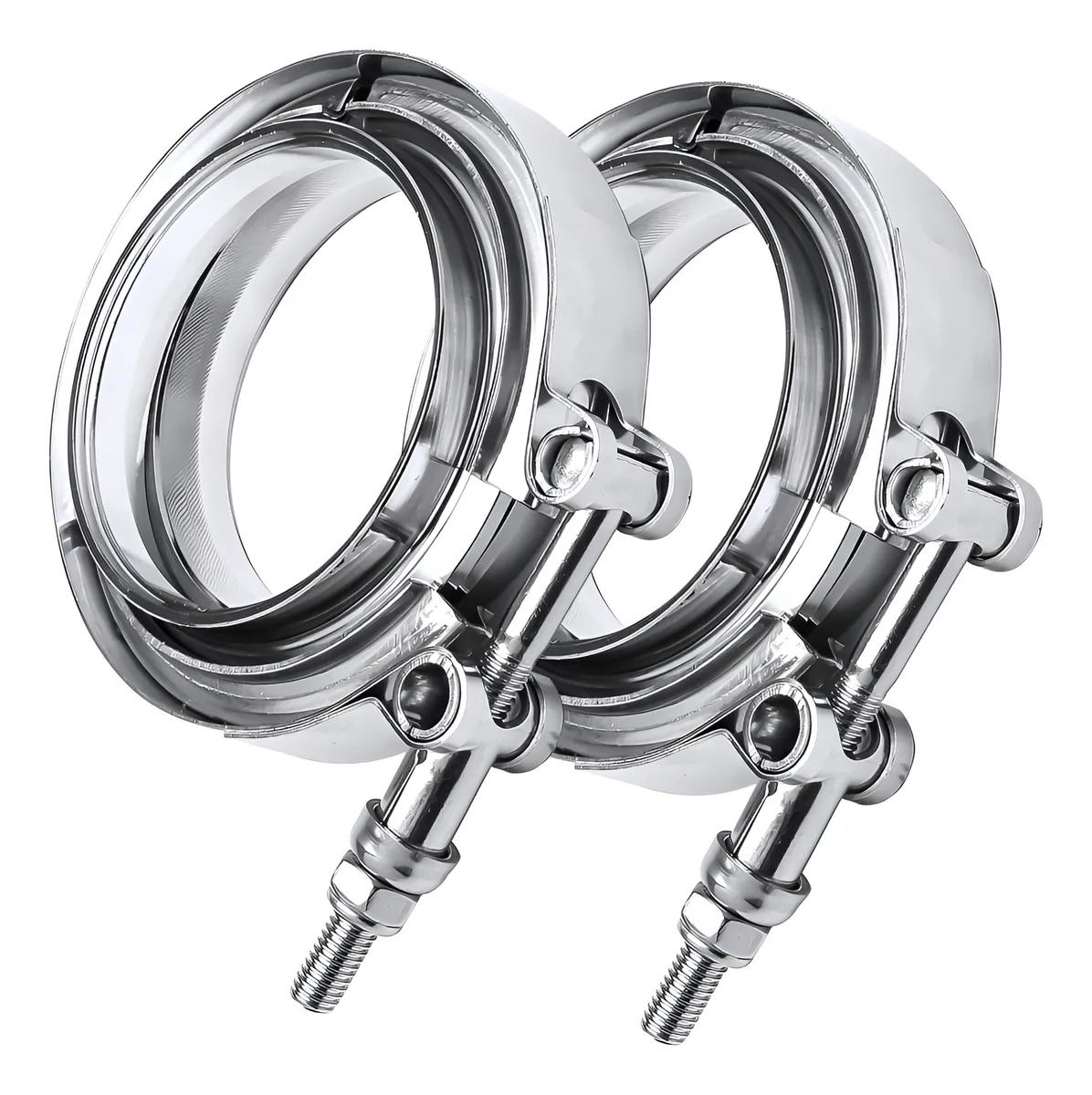 Abrazadera Banda V Acero Inoxidable 304 para Sistemas de Escape Turbo y Downpipe Universal - Cierre Seguro y Duradero