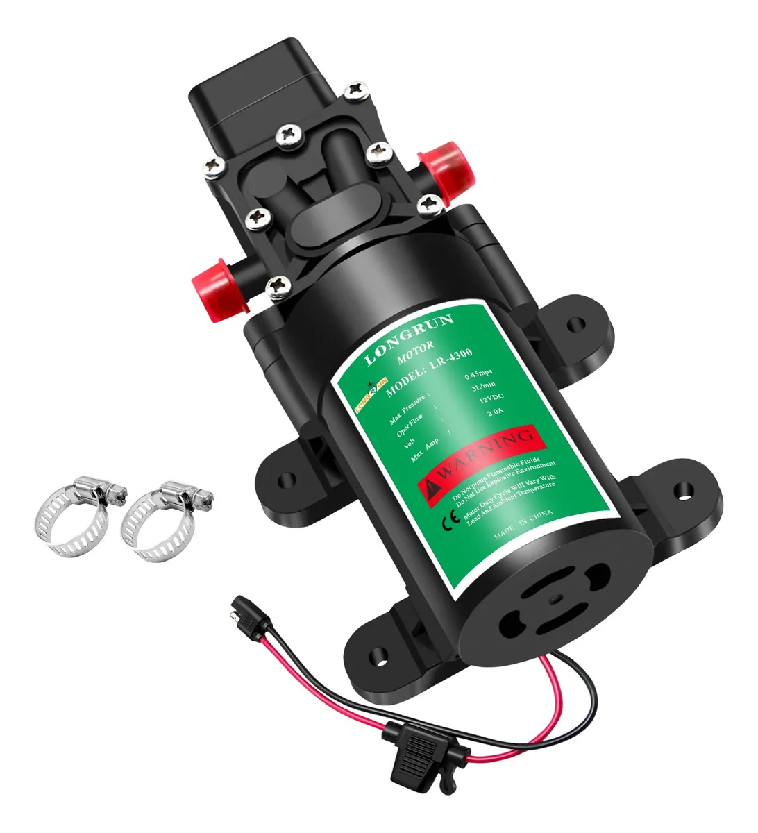 Bomba de Agua Pulverizadora 12V Diafragma con Interruptor Automático | Ideal para Riego, Agricultura y Sistemas de Limpieza | Potente y Eficiente