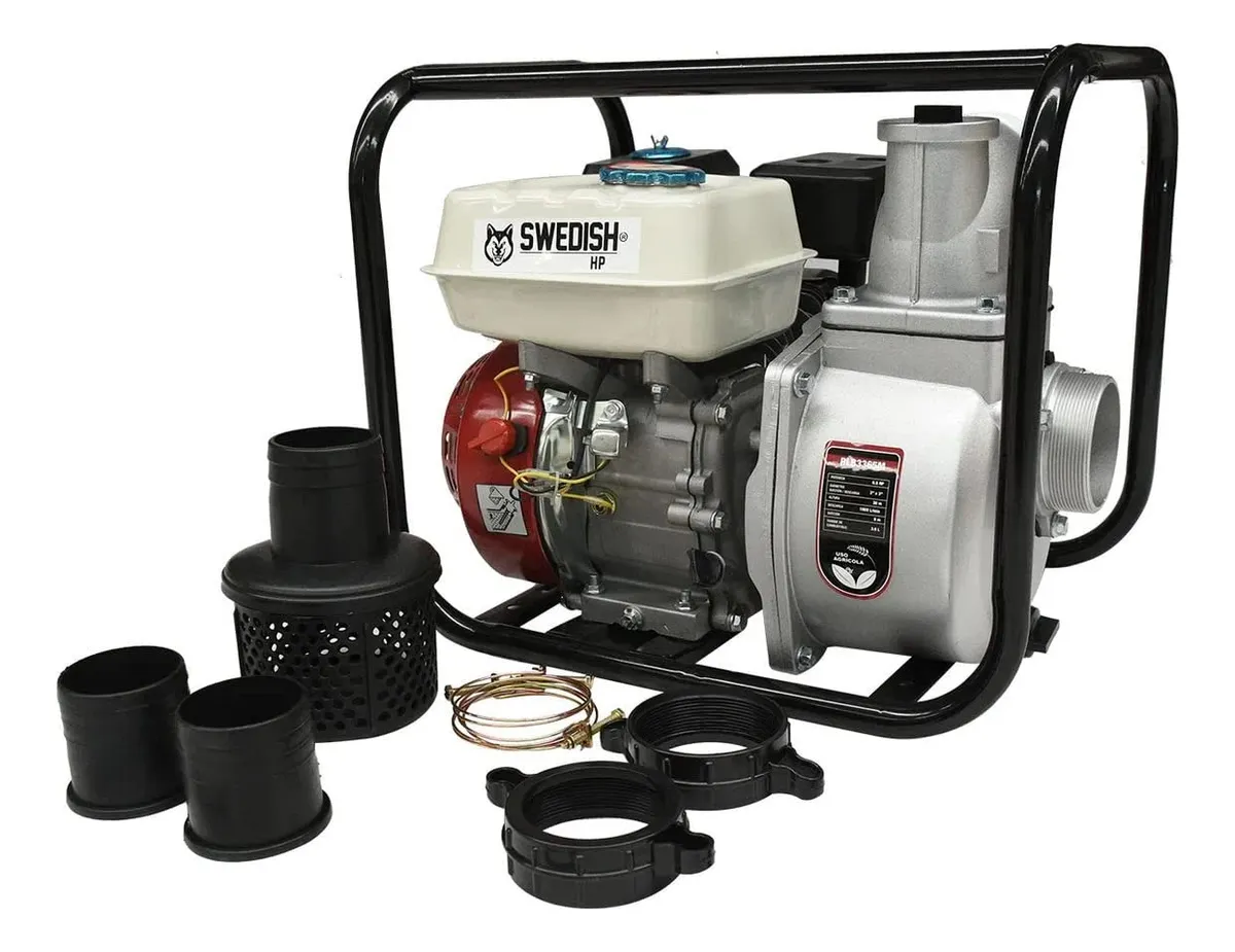 Motobomba Autocebante 6.5 HP 4 Tiempos Gasolina | Ideal para Riego, Llenado de Tanques y Evacuación de Agua | Bomba de Agua Potente y Eficiente